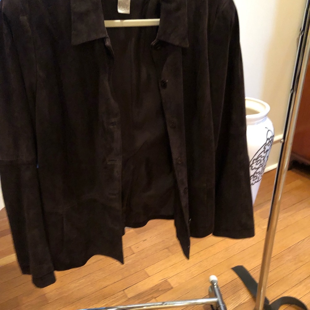 Brown Suede Jacket w Adorable Detail by Worth